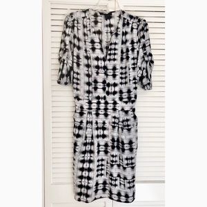 BCBG Black and white printed midi dress
